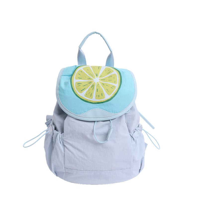 Summer dopamine contrasting color double shoulder back women's bag lightweight household cartoon girl backpack cute schoolbag