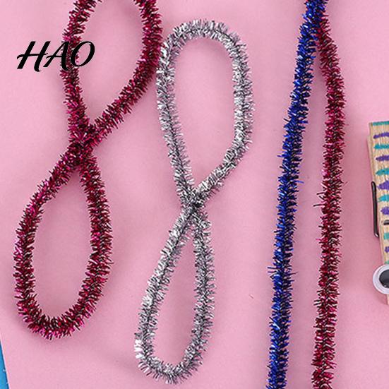 Children's Crafts Chenille Stems 100Pcs Glitter Flexible Bendable Plush Tinsel Kids Educational DIY Craft Supplies Toys Crafting Pipe Cleaners