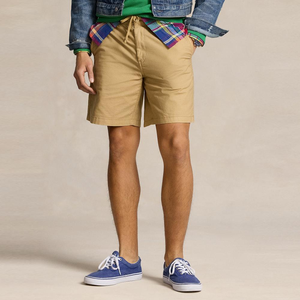 Polo Ralph Lauren Solid Color Button Mid Waist Straight Casual Shorts Men shorts Desert-Khaki MNPOSHO14G20453-250