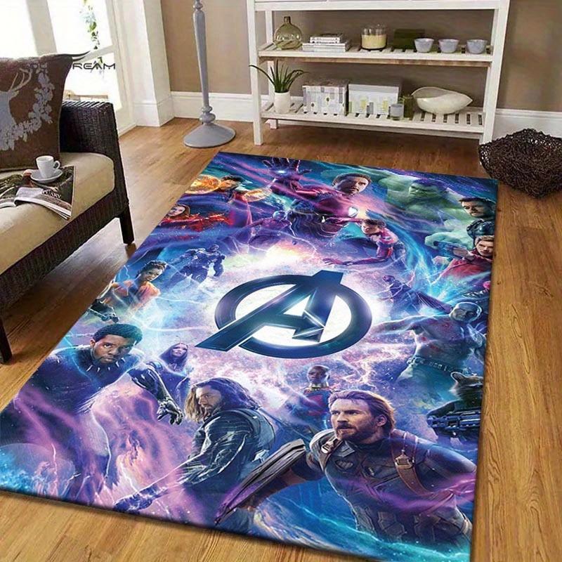 1pc Avengers Pattern Area Rug Soft Flannel Floor Mat for Living Room,Office,Bedroom and Carpet,Sofa Coffee Table Floor Mat