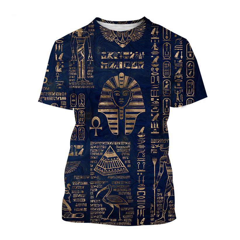 T-Shirts der altägyptischen Kunst Gott Auge Ägyptens 3D-Druck Herren Damen Neu Kurzarm T-Shirt Harajuku Y2k Oberteile Tees Kinderkleidung