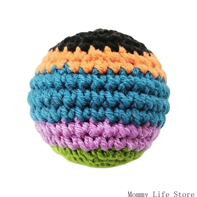 User Friendly Handmade Knit Ball Toy Knitted Footbag For Children Feel Stimulation And Stress Relief Activity