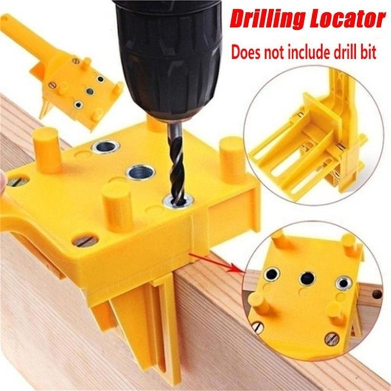 Wood Doweling Jig Handheld Pocket Hole Jig System 6/8/10mm Drill Bit Puncher Straight Hole Locator For Carpentry Dowel Joints