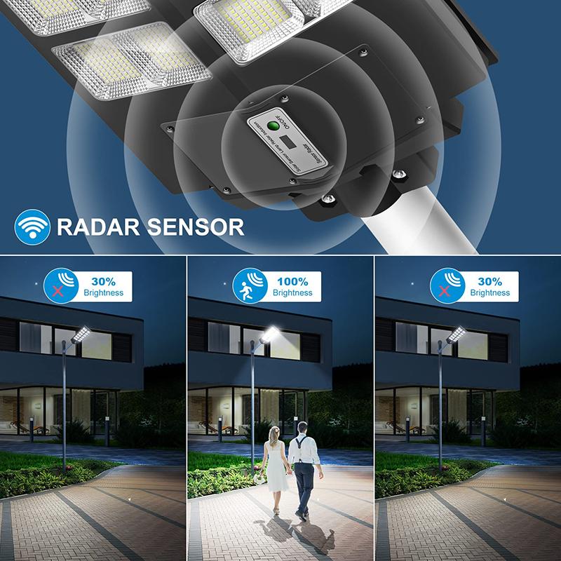 Solar Street Lamp Outdoor Motion Sensor Dusk To Dawn Solar Outdoor Lights Waterproof IP66 Garden Courtyard Solar Outdoor Light