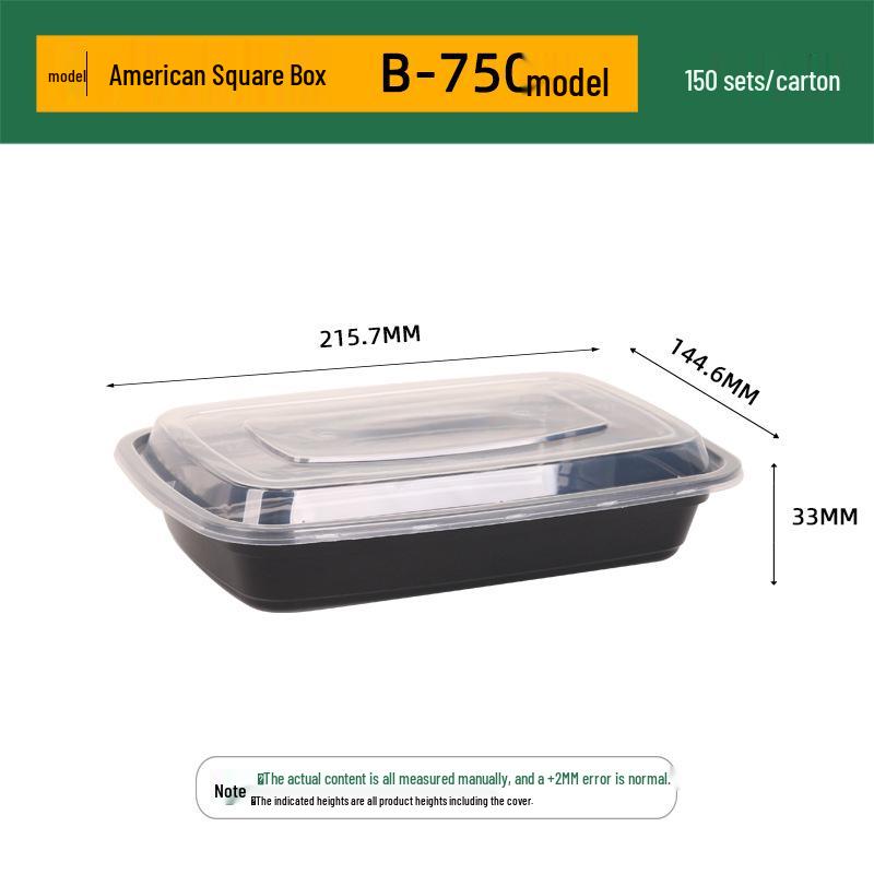 American-Style Disposable Lunch Box Set: Square Meal and Fruit Containers with Cutlery, Food-Grade Packaging for Takeaway