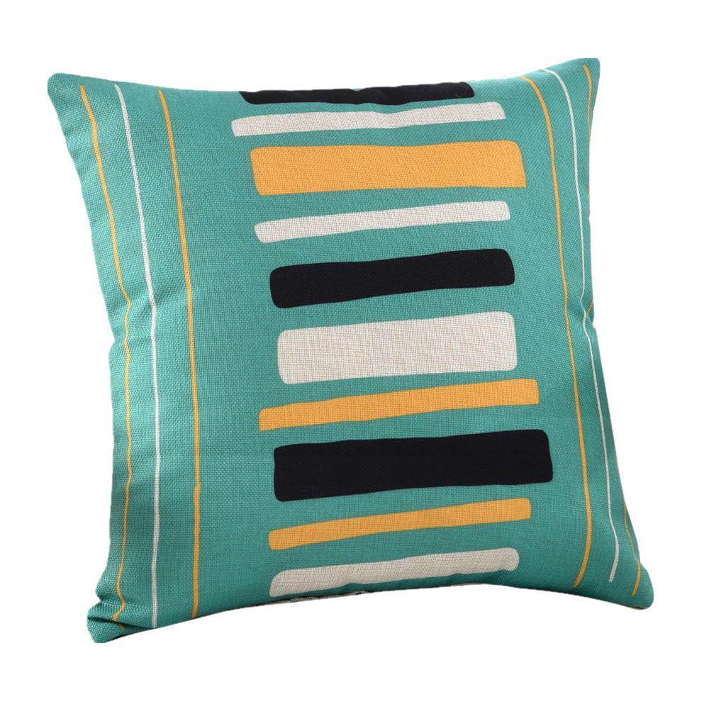 45x45cm Vintage Geometric Printed Sofa Cushion Cover Cotton Linen Home Chair Seat Waist Throw Pillowcase
