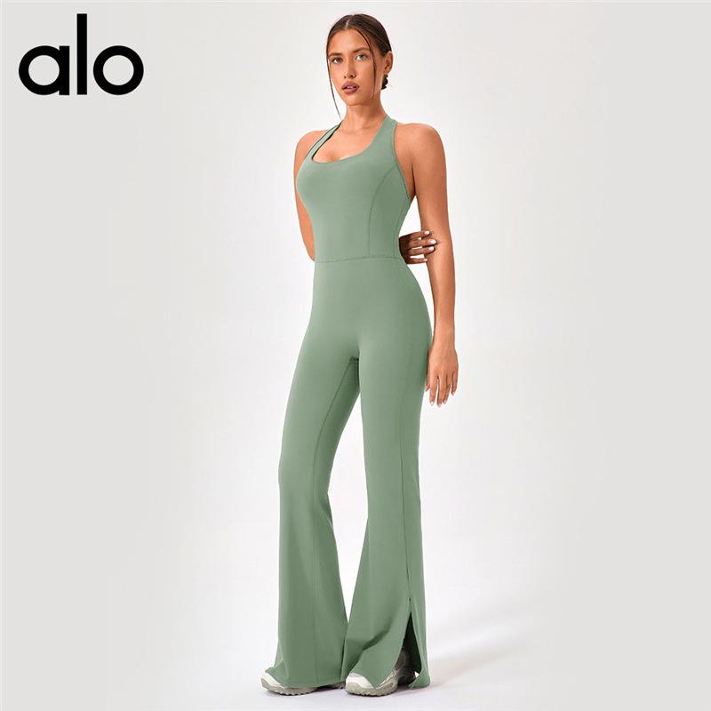 Women's Open Back Yoga Jumpsuit: Butt-Lifting Micro Flare Pants with Bare Feel Fit