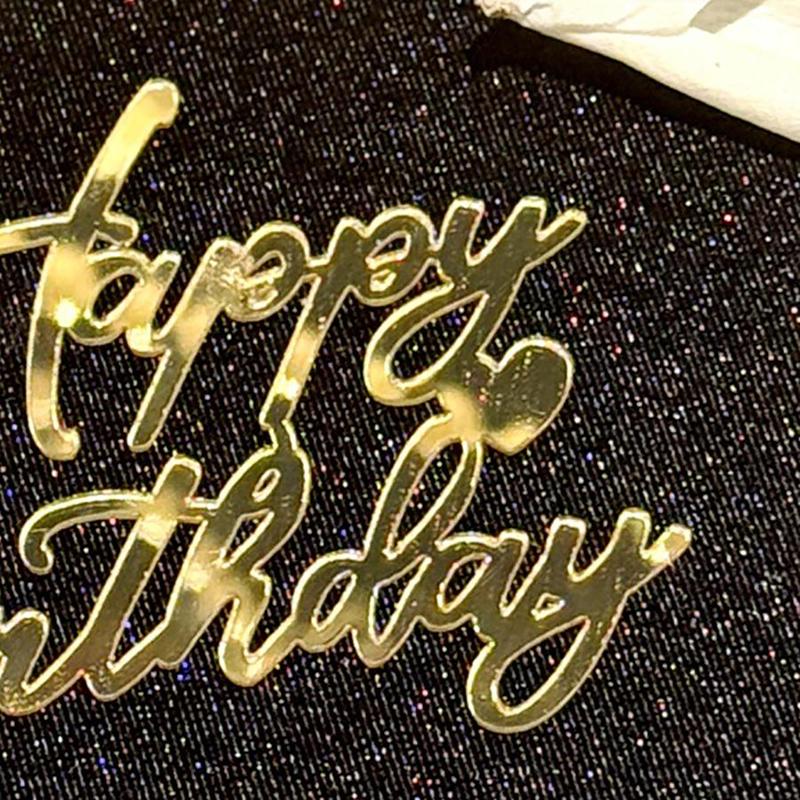 1 Stück Goldene Englische Buchstaben Acryl Kuchen Dekoration Geburtstagsfeier Dessert Zubehör