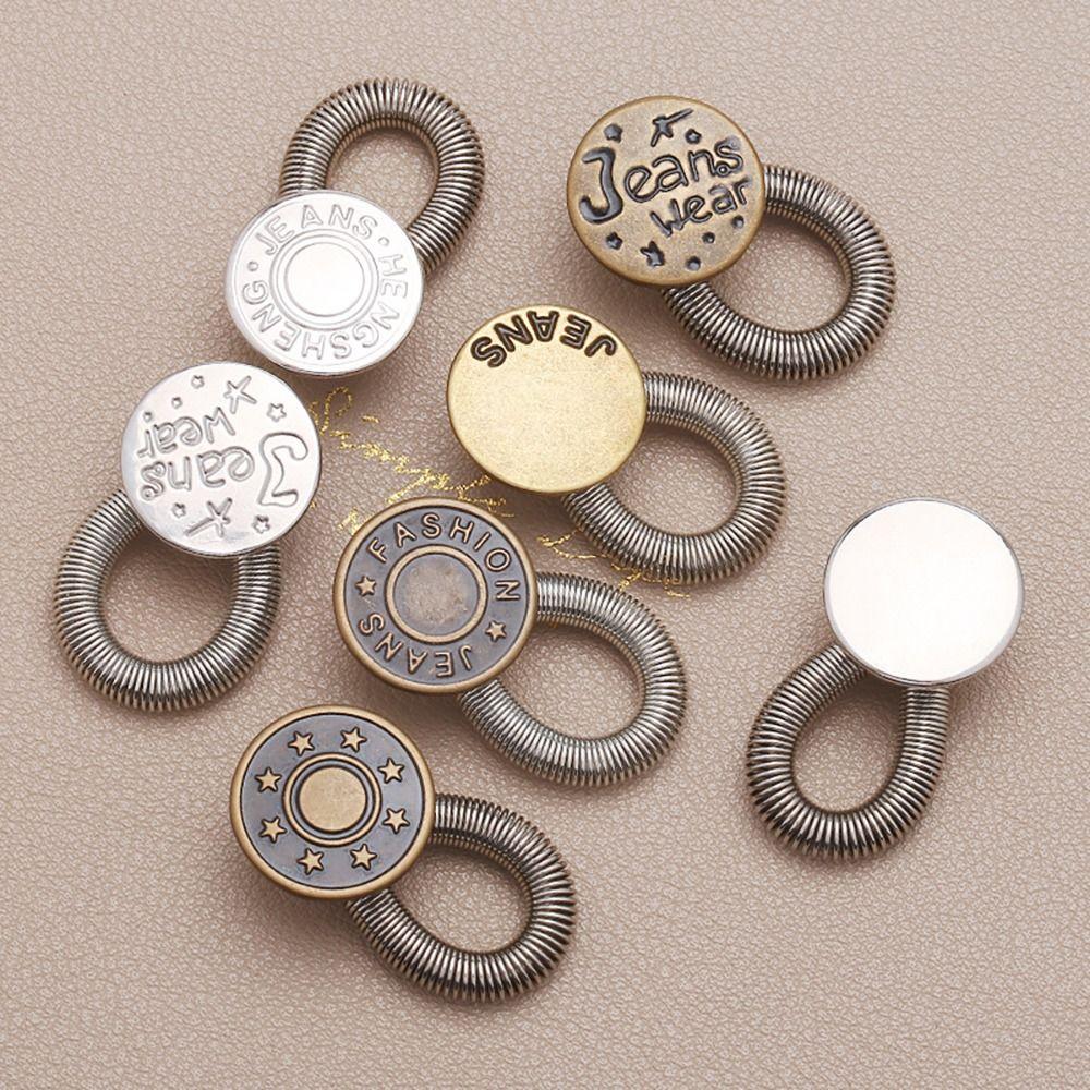 10Pcs Extender Accessories Waist Extension Trousers Pants Stretch Jeans Button Spring Button