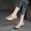 Johnature Bequeme lässige Damen-Flats-Schuhe aus echtem Leder mit weicher Sohle, runder Zehenpartie und einfarbigen Schuhen
