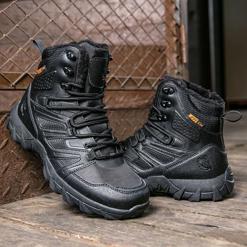 Men's Tactical Combat Boots: Outdoor Peak Climbing, Desert, Winter Plus Velvet, Military, Wilderness Training.