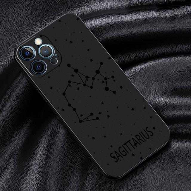 

Чехол «Двенадцать созвездий» для Apple iPhone 14 13 11 12 Pro 7 XR X XS Max 8 Plus 6 6S SE 2022 13Pro, черный мягкий чехол для телефона iPhone SE 2022