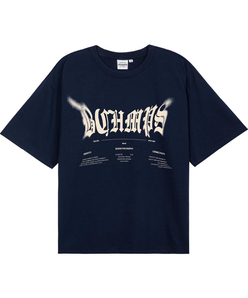 BORN CHAMPS [7 Colors] Distorted Dust Oversized Short Sleeve T-Shirt B25St39 (B Type)