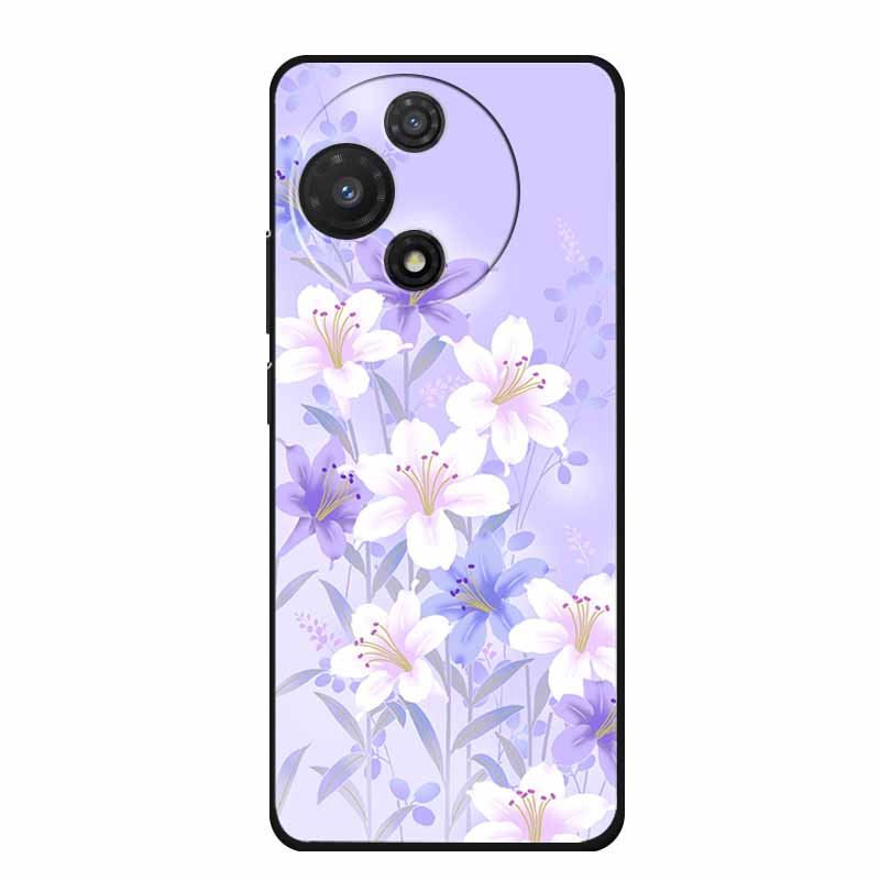 For TCL 605 Case Fashion Flower Protective Black Silicone Soft TPU Back Cover Case For TCL 60 5G 60 SE Case 60SE Coque Funda Bag