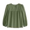 Women's Color Loose Round Neck Plus Size Shirt