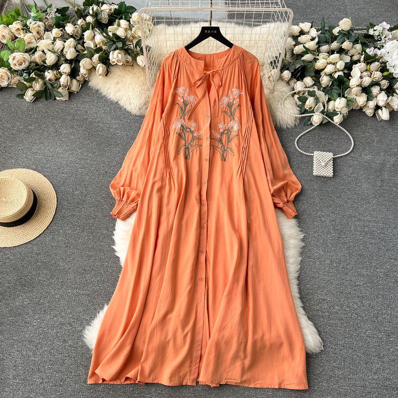 Women's Clothing Chubby Girl Loose Long Ethnic Style Dress
