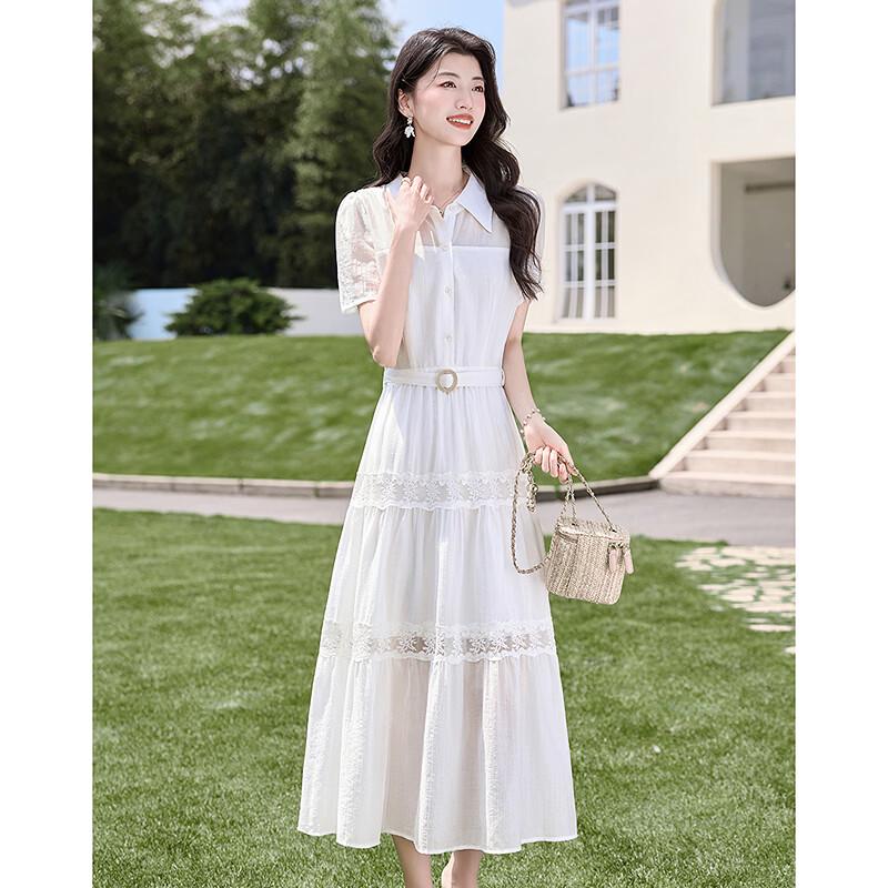Elegant Waisted Short-Sleeve Midi Dress