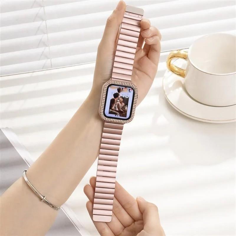 Stainless Steel Magnetic Band for Apple Watch Band S10 38/40/41/42mm S1-9 42/44/45/46/49mm Watchband