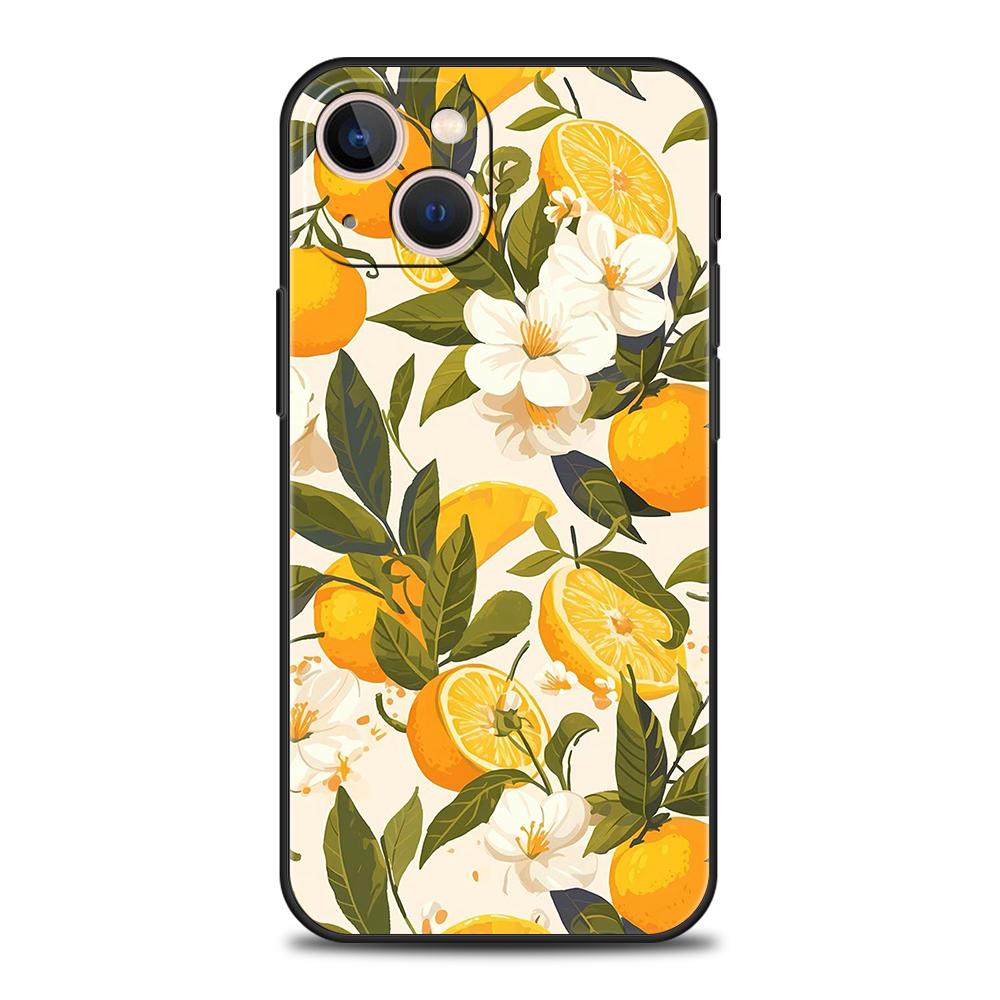 Phone Case Cover for iPhone 17 16 15 14 13 12 Pro Max 11 Pro Max 17 AIR Plus Shockproof Soft TPU Summer Fresh Fruit Lemon Print