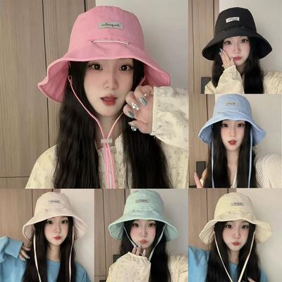 Sunshade Fisherman Hat Foldable Drawstring Bag Fashion Sun Hat  Summer