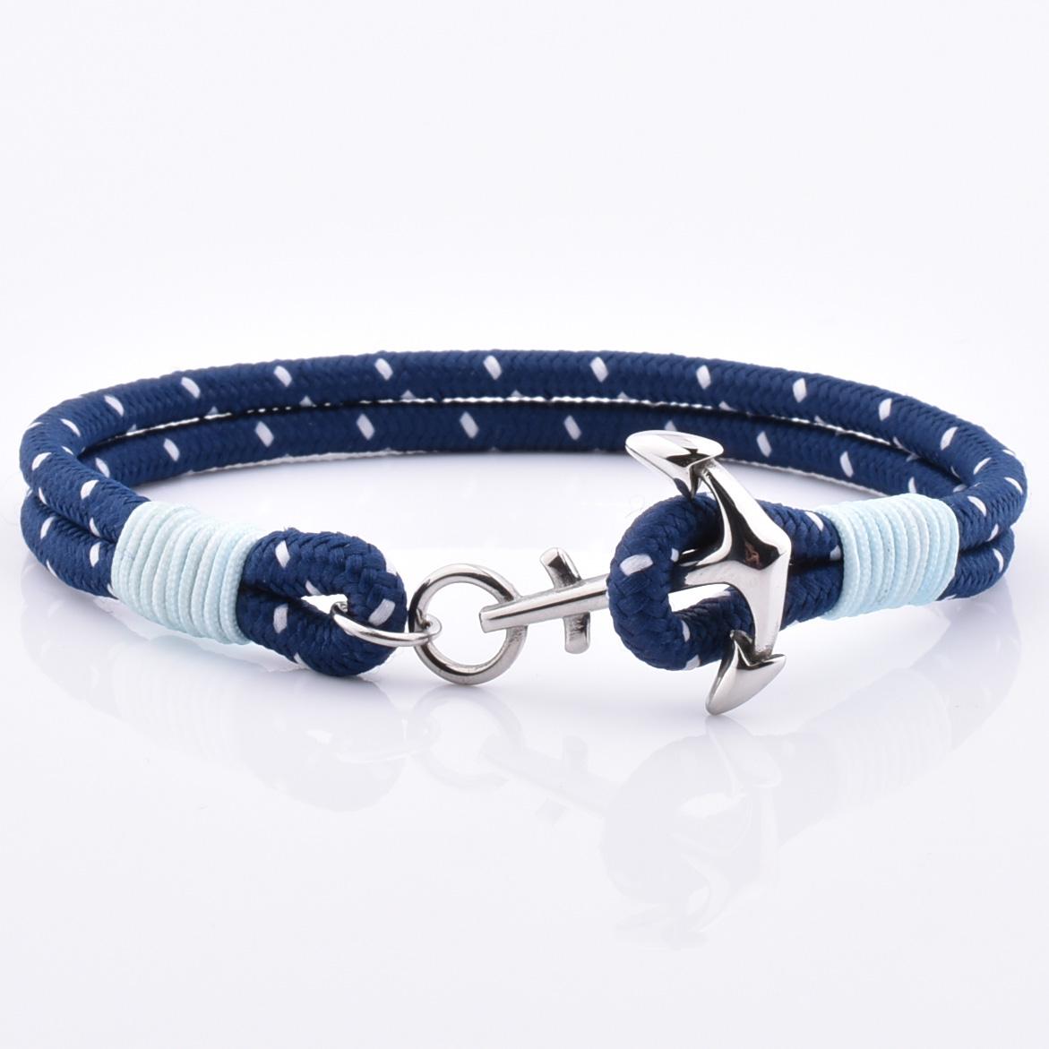 Manufacturer Jewelry Stainless Steel Anchor Rope Mens Bracelets Latest Design Fashion Bracelet 18cm