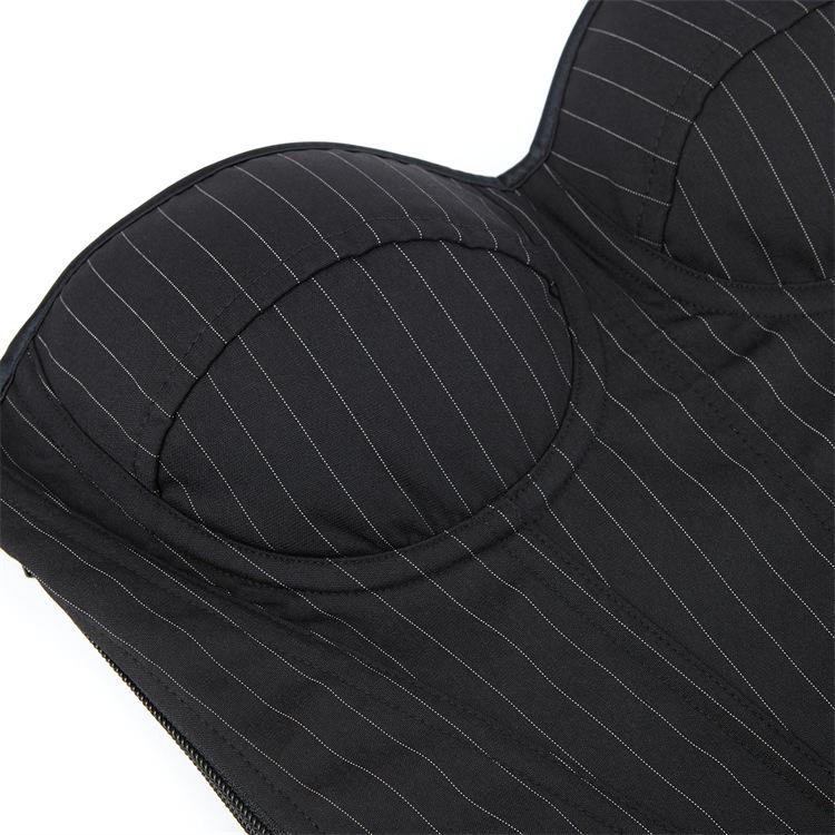 Damski Pasiasty Kształtujący Bielizna Podtrzymująca z Fiszbinami - Styl Dworski