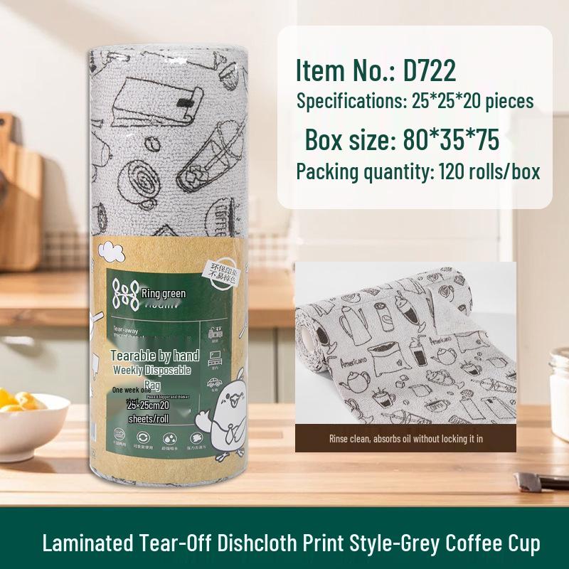 Multi-Use Absorbent Oil-Removing Tearable Dishcloth for Kitchen Cleaning