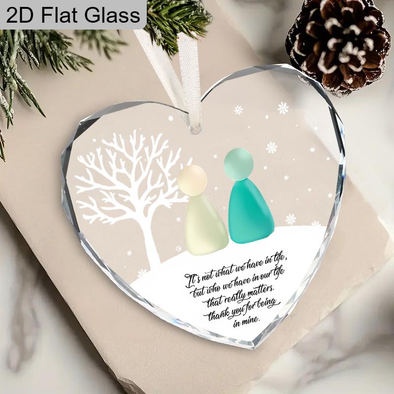 Herzförmige Meeresglas-Freundschaftsdeko | Inspirierendes Erinnerungsstück-Ornament für Zuhause, Garten und Weihnachten