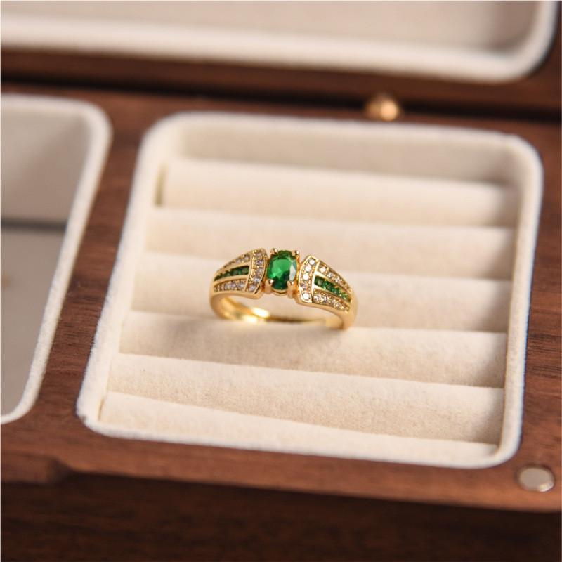 Stylish And Contemporary Open Adjustable Copper Ring With Zircon For Womens Fashion Statement