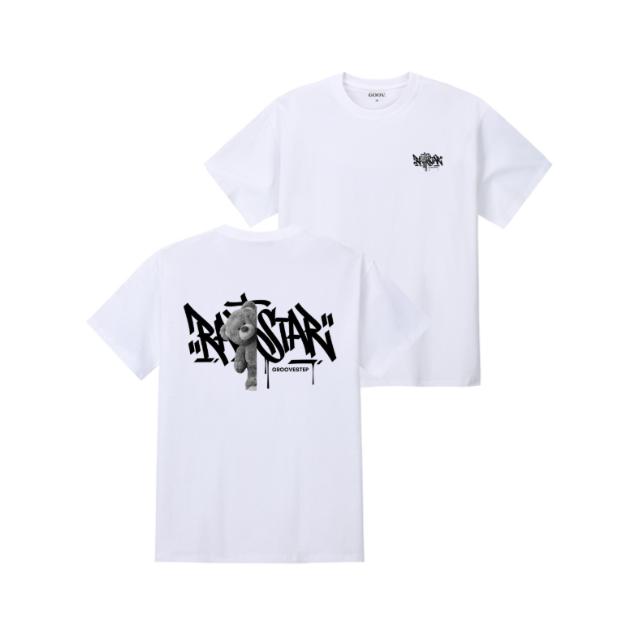 GROOVESTEP Cutie Bear Rapstar Round Short Sleeve T-Shirt S0280