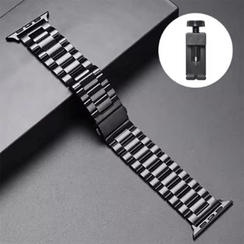 Stainless Steel Strap For Apple Watch Ultra 2 49 45 41 40 46 38 42 44mm Metal Band Bracelet For iWatch Series 10 9 8 7 6 5 4