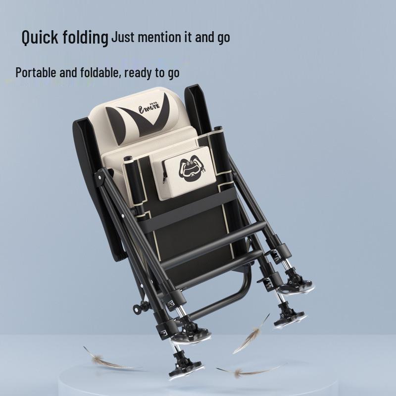 European-Style Multifunctional Reclining Foldable Fishing Chair with Platform