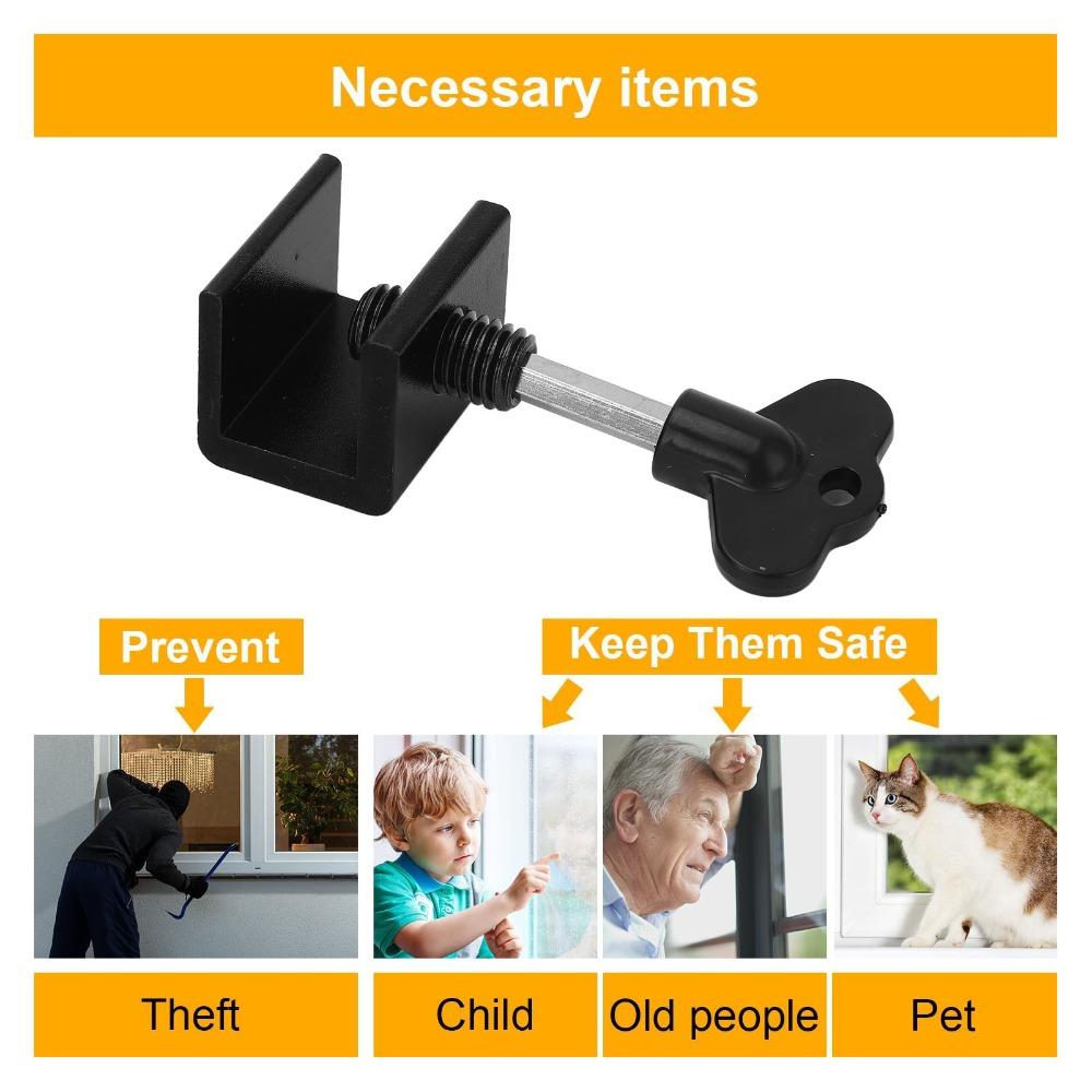 6pcs Aluminum Alloy Door Limit Stopper 1 Hole Movable Window Safety Lock Office Use