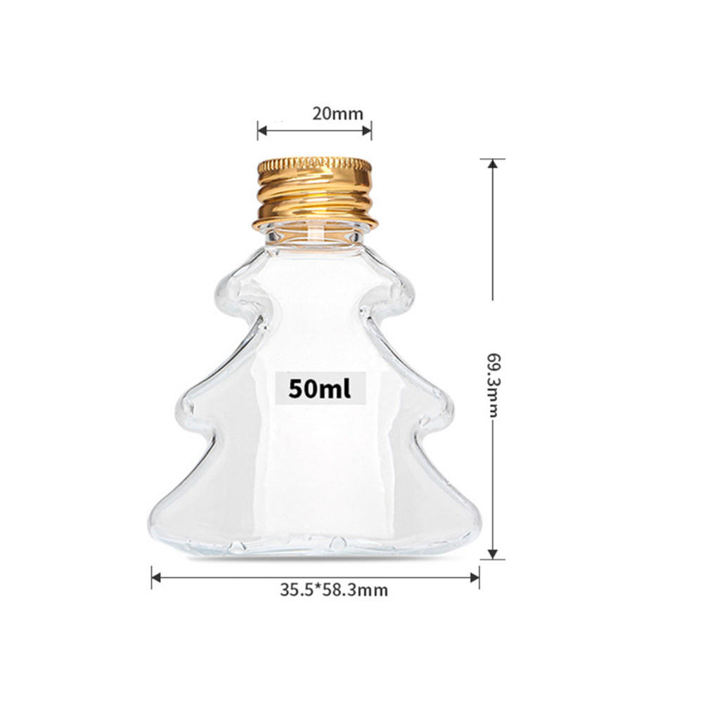 10Pcs Christmas Tree Ornament Fillable Booze Water Bottle Bulbs Shape Plastic Clear Christmas Ball Bell Pendant Home Party Decor