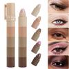 Lápiz de Sombras de Ojos Apilable 5 en 1, Barra de Sombras de Ojos Brillante y Mate Impermeable, Resaltador Aegyo Sal a Prueba de Manchas y Lápiz de Maquillaje para Ojos