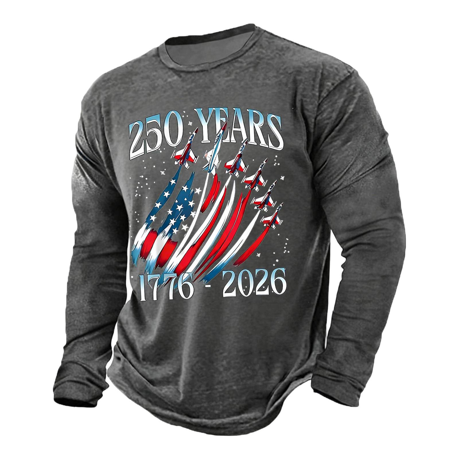 

Men s Casual Short Sleeve Shirt Printed Design Commemorative 250 Years 1776-2026 Classic Fit Lightweight Fabric Summer Wear M