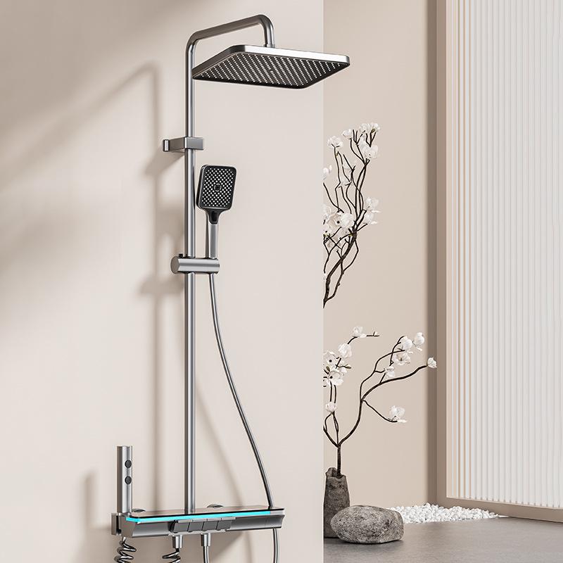 Complete Smart Thermostatic Shower Head Set - Pressurized and Multifunctional