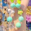 Keychain Macaron Color Heart Flower Beads Design Key Chain Transparent Colorful Pendant Mobile Phone Chain Bag Hanger Anti-Lost Accessory