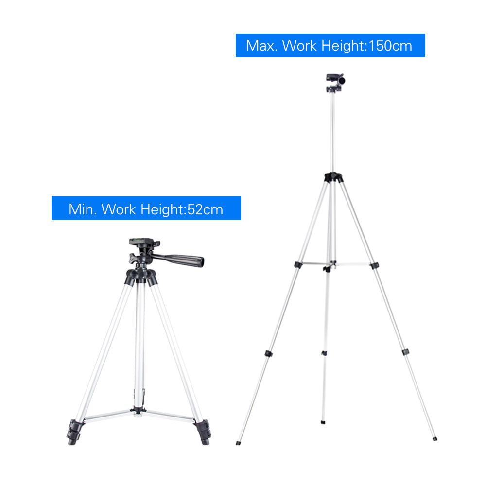 150cm Lightweight Tripod Adjustable Height Three Sections 1/4 Inches Screw for Smartphone Travel Photography Video Shooting for DSLR SLR Camcorder