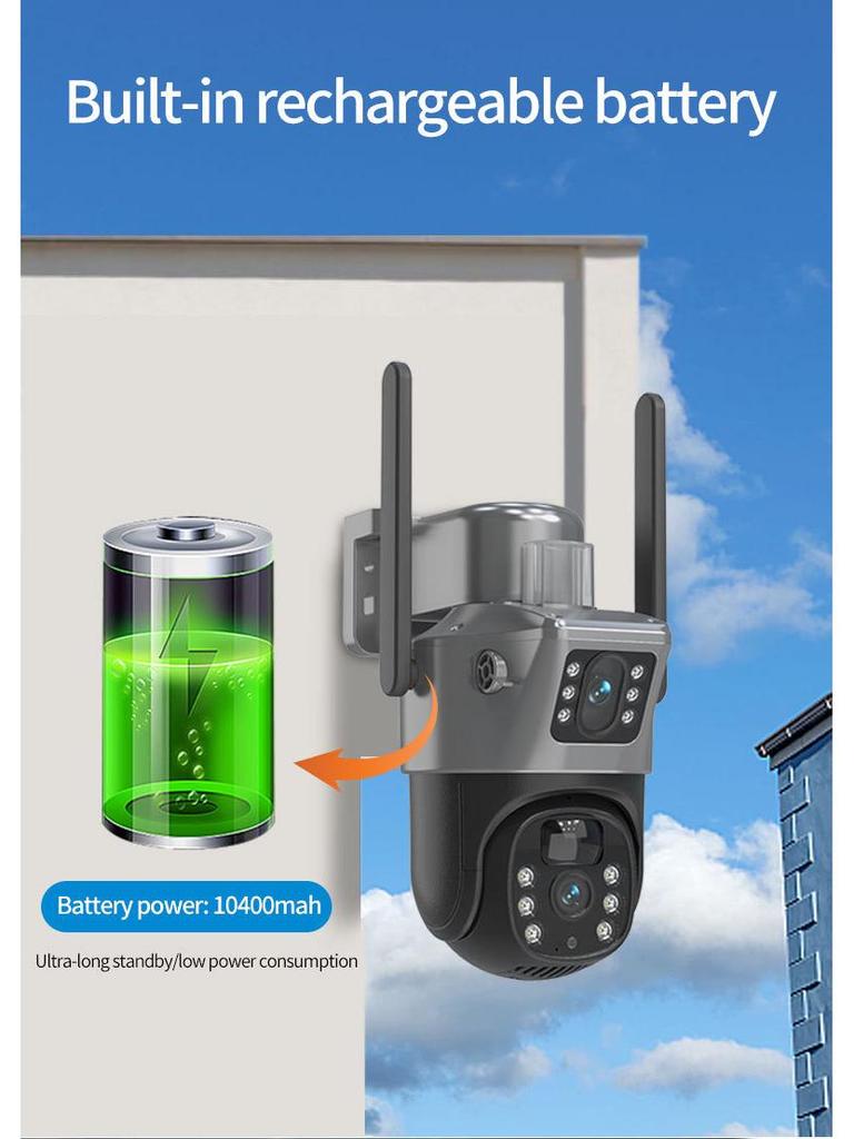 V380 PRO 4G Dual Lens Solar Surveillance Camera for Outdoor Home Monitoring