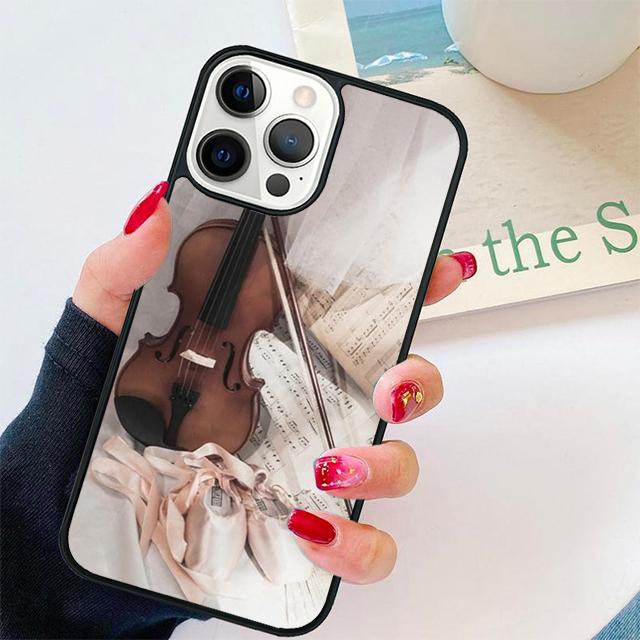 Violin and Musical Note Coque Shell For iPhone 17 Air 15 16 14 13 12 Pro Max 11 Pro Max Plus Phone Case Cover