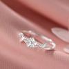925 Sterling Silver Flower Open Ring - Women's Luxury Index Finger Band