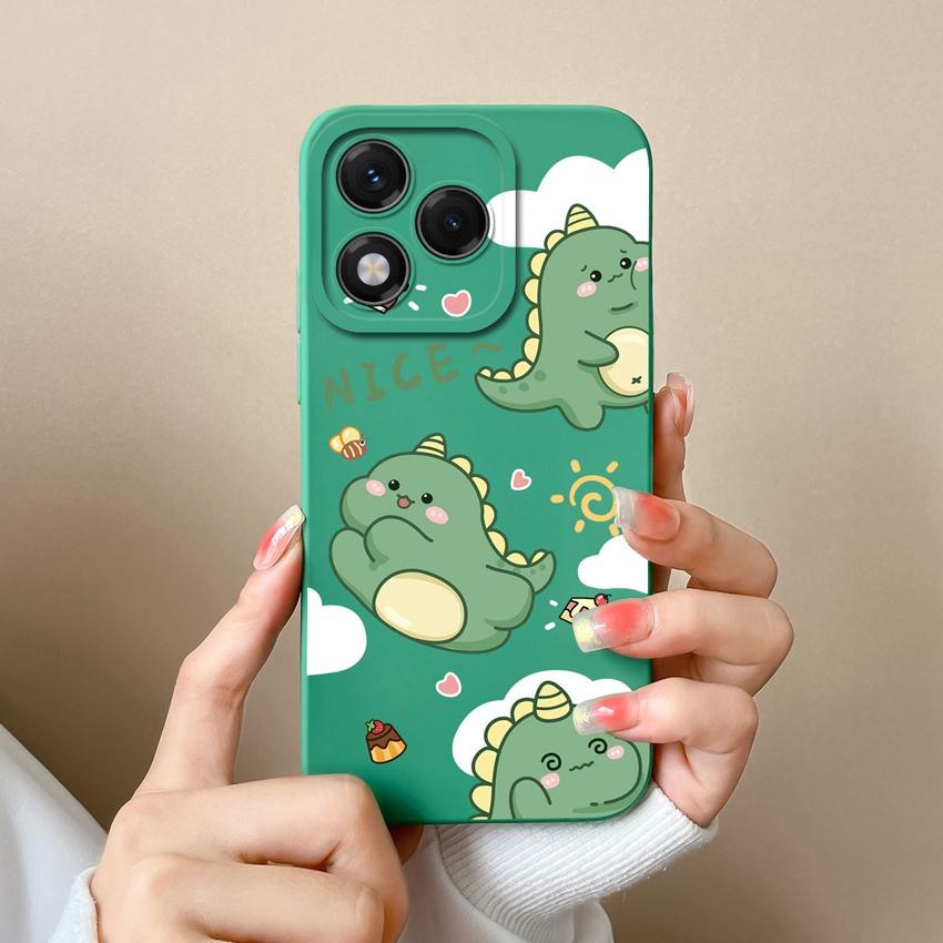 Phone Covers For Huawei Honor X9c X6b X7c X60 X5b 400 Lite X8 X8c Angry Dinosaur Patterns Soft Liquid Silicone Dustproof Shell For Huawei Bumper Cases