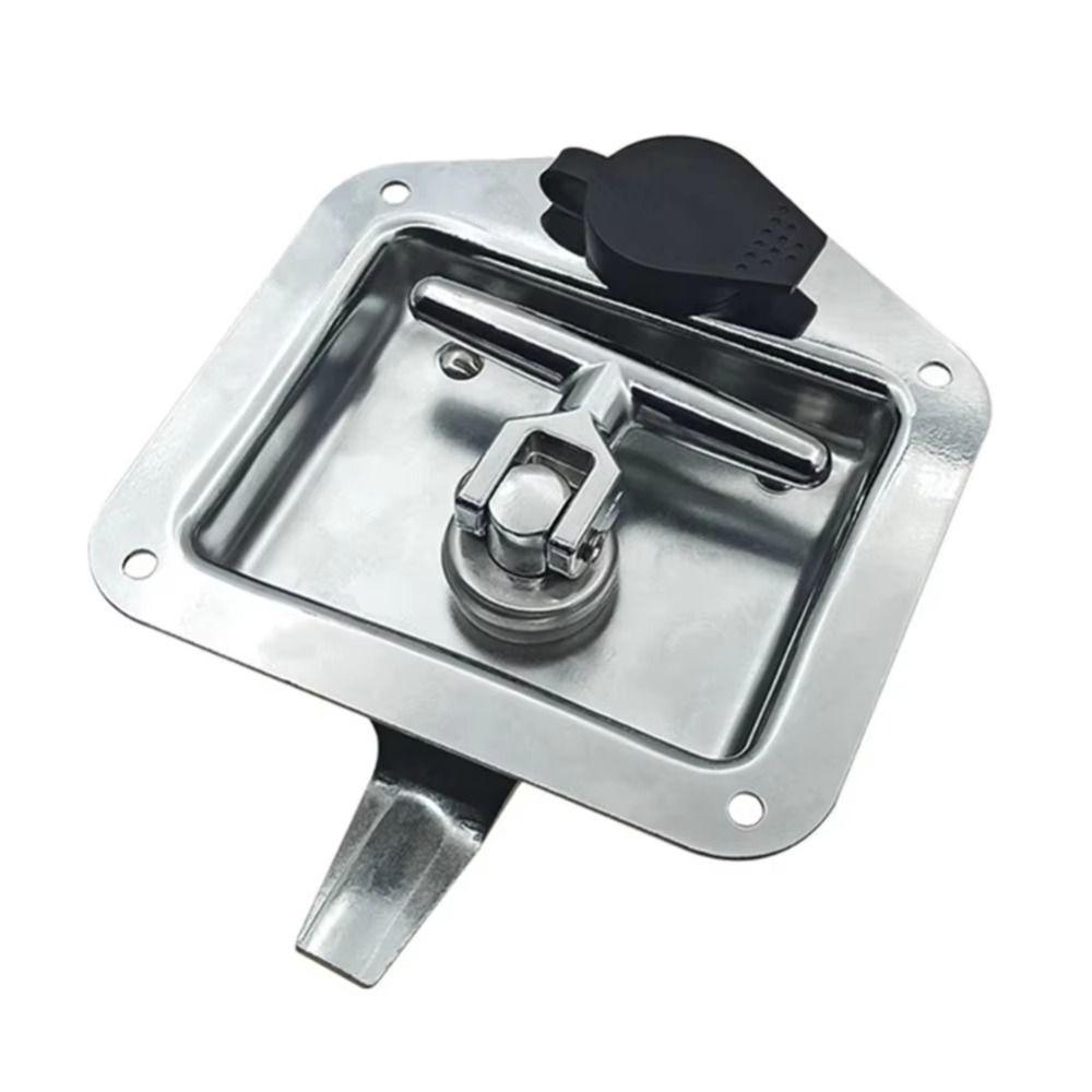 Compact Folding Lock Black Stainless Steel Lock User Convenience T-handle Lock Truck