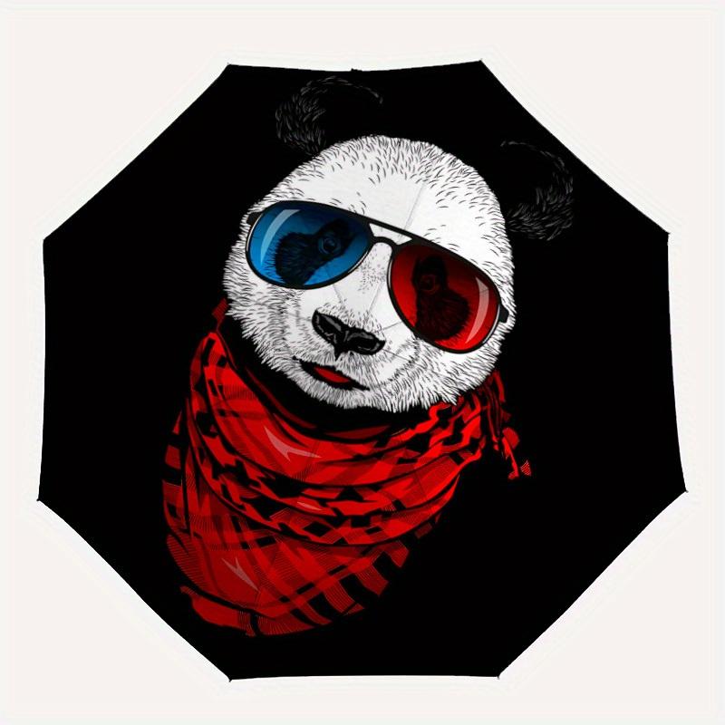 

1pc Panda Sunglasses Auto Open/close, All-Season Portable Folding Umbrella for Women & Men, Travel, Everyday, Formal Events - Compact Luxury Parasol,