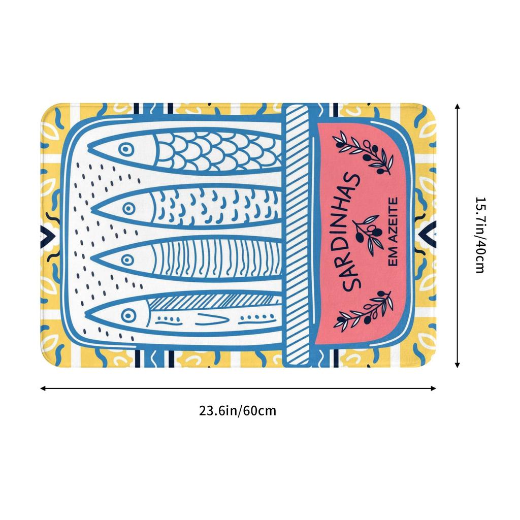 Funny Sardines In Tin Design Doormat Non-Slip Entrance Bath Kitchen Door Floor Mats  Garden Carpet Rug