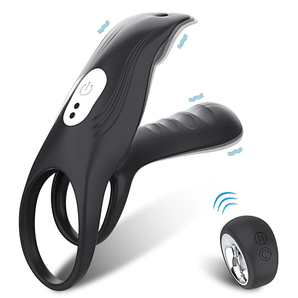 Male Penis Cock Rings Delay Ejaculation Vibrator for Couples Men Enlarger Cockring Masturbator Sex Toys Goods for Adults 18