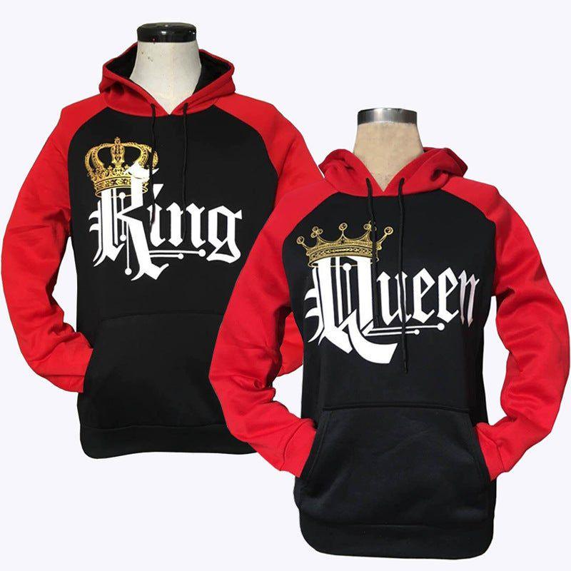 Luxurious King And Queen Crown Couples Matching Hoodies For Men And Women