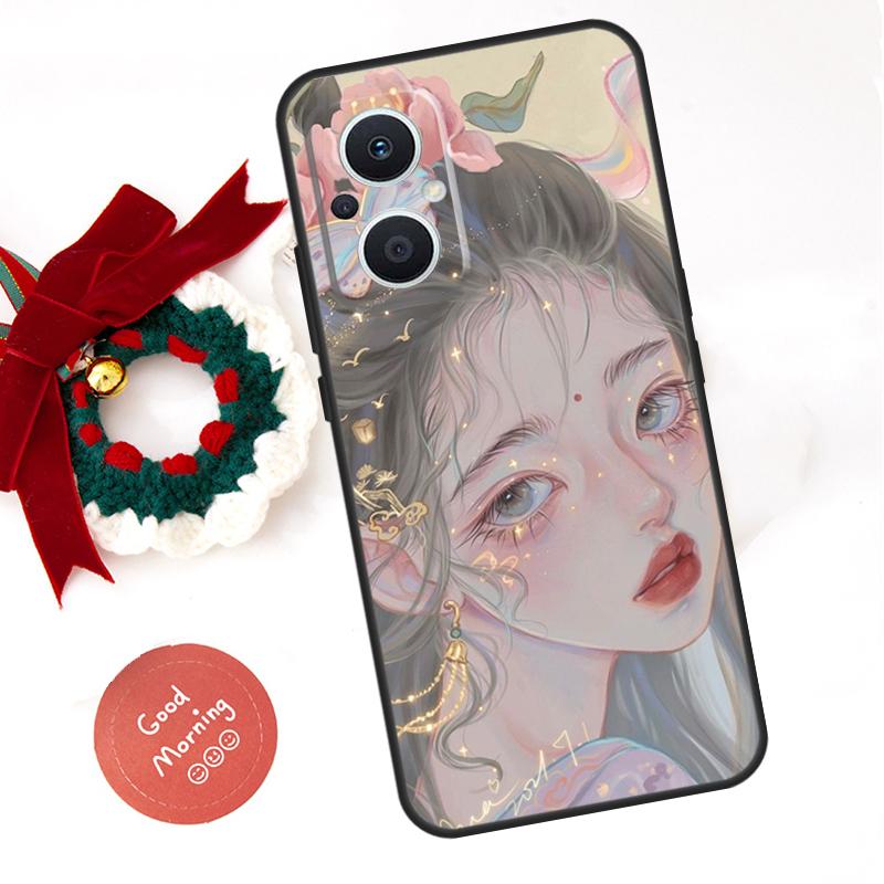 Cute And Beauty Girl Color Painting Funda For OPPO Reno 14 F 13F 12F 11F 10 11 12 13 Pro 7 8 Lite OPPO Find X5 X6 X8 X9 Pro Case
