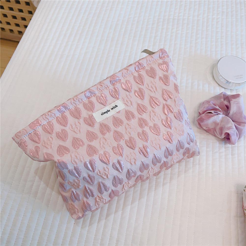 Women Ladies Girls Flowers Floral Cotton Toiletry Bag Floral Cosmetic Bag Floral Makeup Pouch